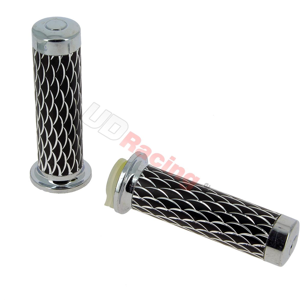 Griff Schuppenmuster, schw/silber, Pocket Cross Teile