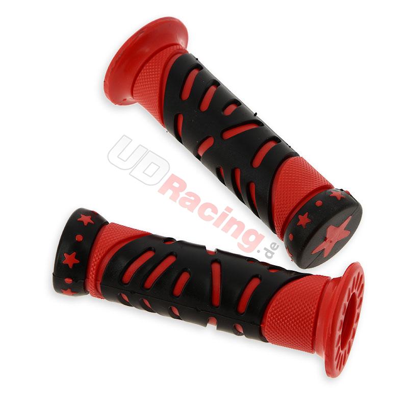 Griffe rutschfest dirt bike Stern (rot / schwarz) Typ 2 Pocket Cross, Pocket Cross Teile