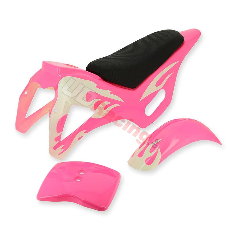 Verkleidung pocket bike cross (Rosa - Weiss, Typ 1), Pocket Cross Teile