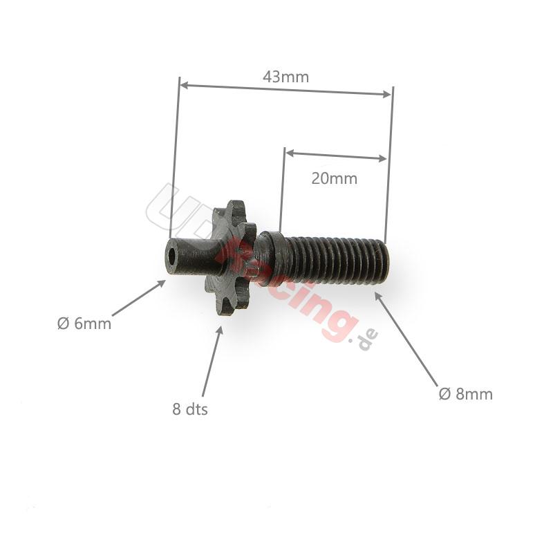 Ritzel verstrkt 8 Z kleine Teilung (Typ B), Teile Pocket Blata MT4