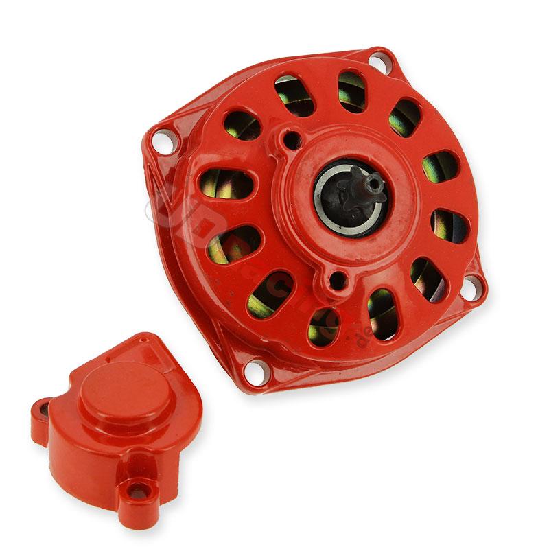 Kupplungsglocke + Gehuse + 6 Z Ritzel (kleine Teilung) (Rot), Pocket Cross Teile