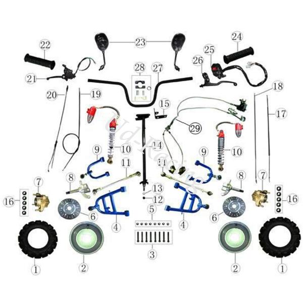 Radnabe vorne Quad Shineray 200 ccm, Ersatzteile Shineray 200STIIE und STIIEB Radnabe vorne Quad Shineray 200 ccm, Ersatzteile Shineray 200STIIE und STIIEB
