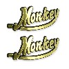 2 x Plastikaufkleber mit Monkey-Logo f�r Skymini SkyTeam Tank, Teile Skymini Monkey Gorilla