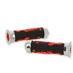 Griffe rutschfest dirt bike Flamme (rot / schwarz) Typ 3 Pocket Cross