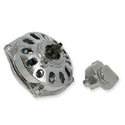 Kupplungsglocke + Ritzel 7 Z + Gehuse, chrom, Teile Pockets Supermoto