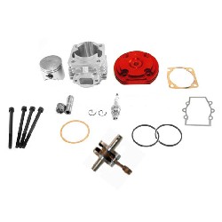 Kit 53 ccm 4 Schleusen + Kurbelwelle Racing Achse 10 mm (Typ B rot), Teile Pockets Supermoto