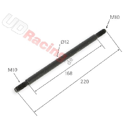 Radachse 12mm x 220mm fr dirt bike, Ersatzteile Dirt bike