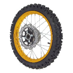 Rad vorn 14', gold, Spikes 10 mm, fr dirt bike AGB27, Ersatzteile Dirt bike