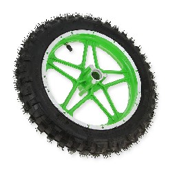 Vorderrad komplett Grn fr Pocket bike cross (10'', Typ 1), Pocket Cross Teile