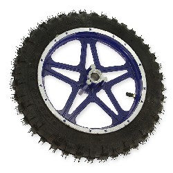 Vorderrad komplett blau fr Pocket bike cross (10'', Typ 1), Pocket Cross Teile