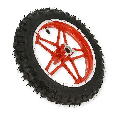 Vorderrad komplett rot fr Pocket bike cross (10'', Typ 1), Pocket Cross Teile