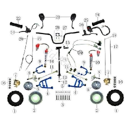 Radnabe vorne Quad Shineray 200 ccm, Ersatzteile Shineray 200STIIE und STIIEB